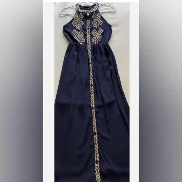 THML Embroidered Navy Maxi Dress - Picture 11 of 13